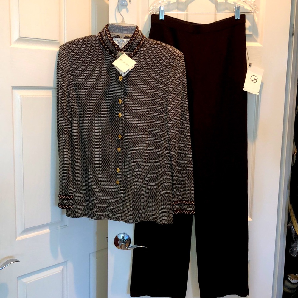 St.John Knit Vintage Brown 2 Piece
